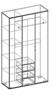 Альтернатива шкаф трехстворчатый в Среднеколымске - srednekolimsk.mebelnovo.ru | фото