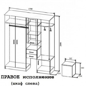 Прихожая Дуся 1.7м в Среднеколымске - srednekolimsk.mebelnovo.ru | фото